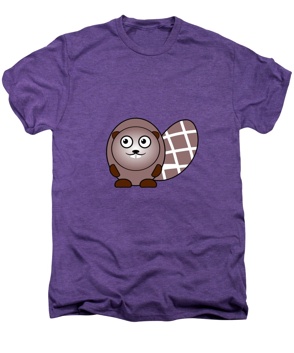 Beaver Men's Premium T-Shirt featuring the digital art Beaver - Animals - Art for Kids by Anastasiya Malakhova