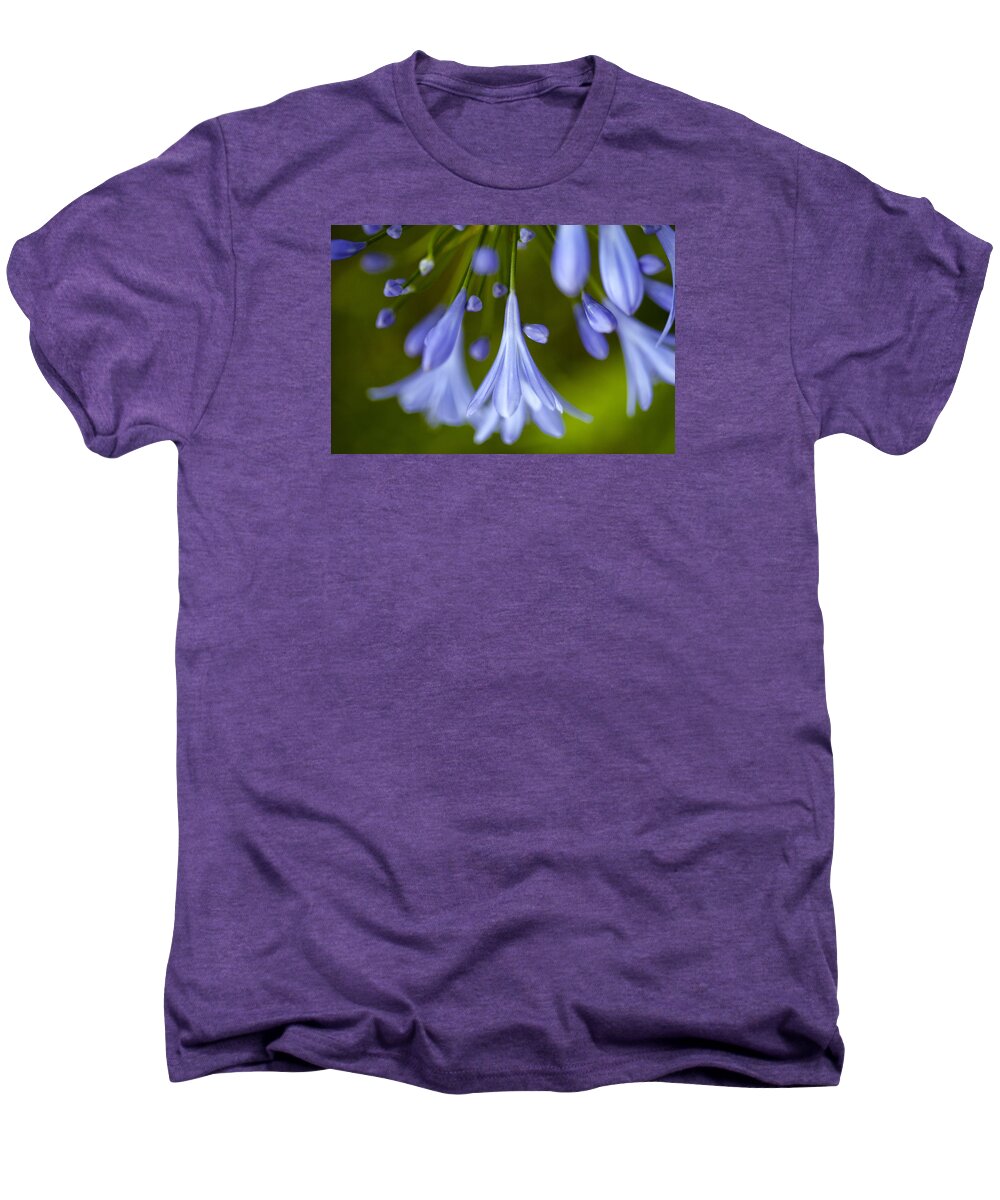 Flower Men's Premium T-Shirt featuring the photograph Blue Flowers by Nailia Schwarz