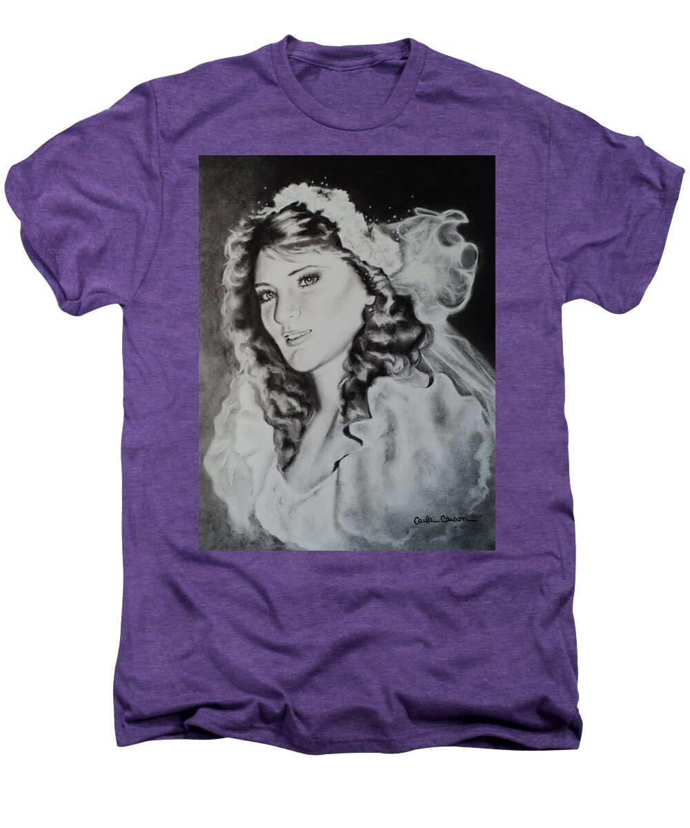 Charcoal Men's Premium T-Shirt featuring the drawing Bride Carlita by Carla Carson