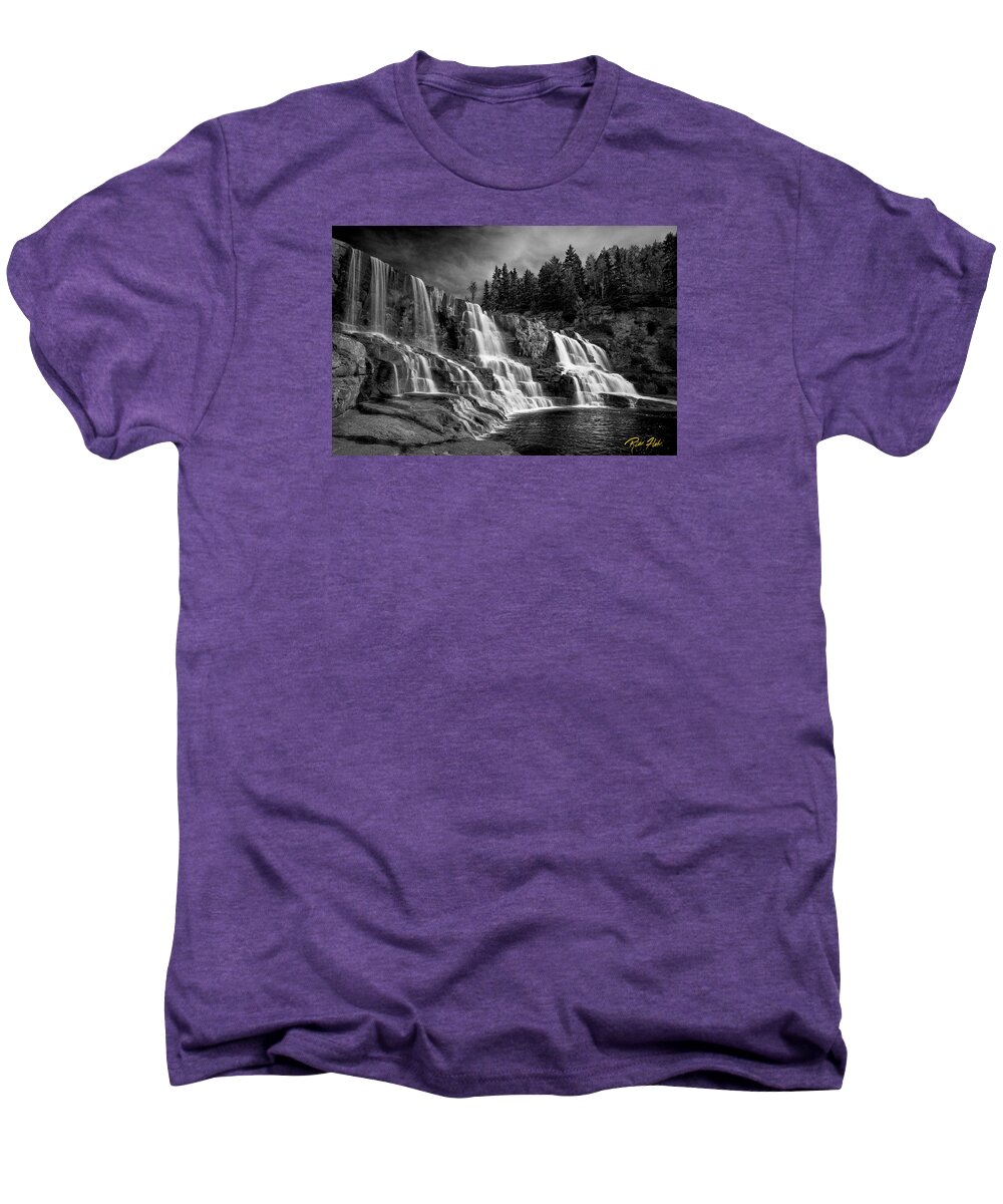  Men's Premium T-Shirt featuring the photograph Brooding Gooseberry Falls by Rikk Flohr