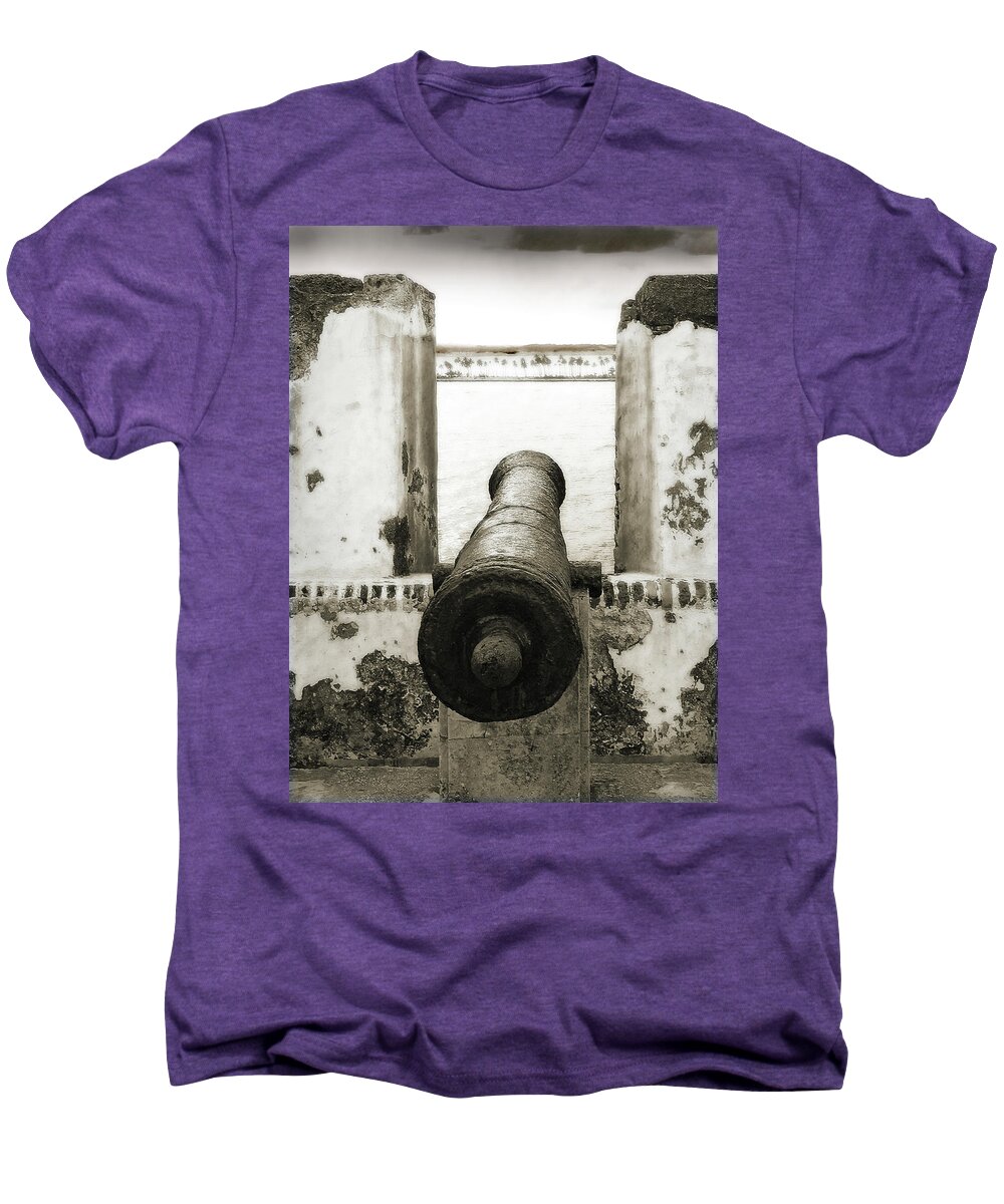 Cannon Men's Premium T-Shirt featuring the photograph Caribbean Cannon by Steven Sparks