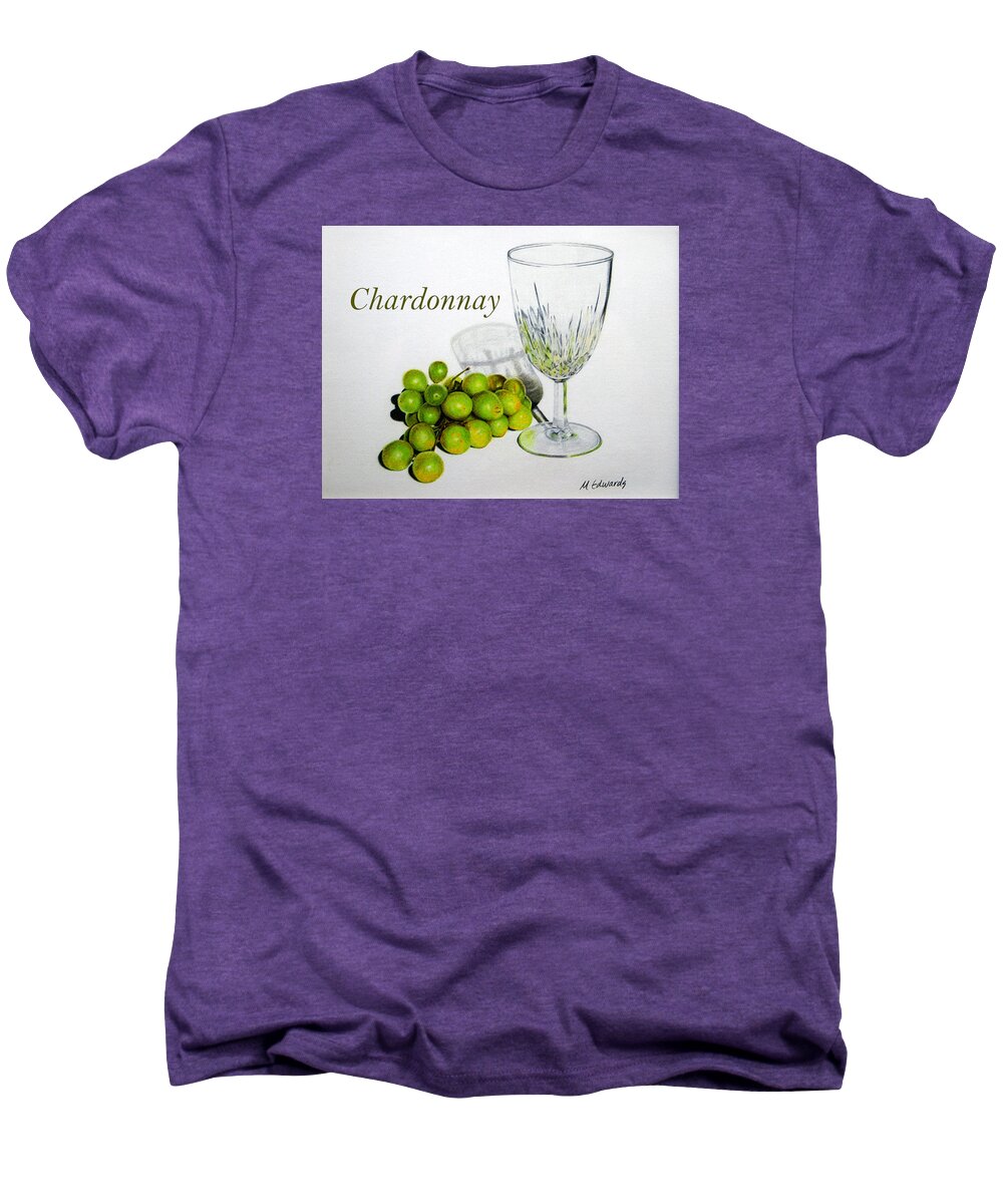 Chardonnay Men's Premium T-Shirt featuring the drawing Chardonnay by Marna Edwards Flavell