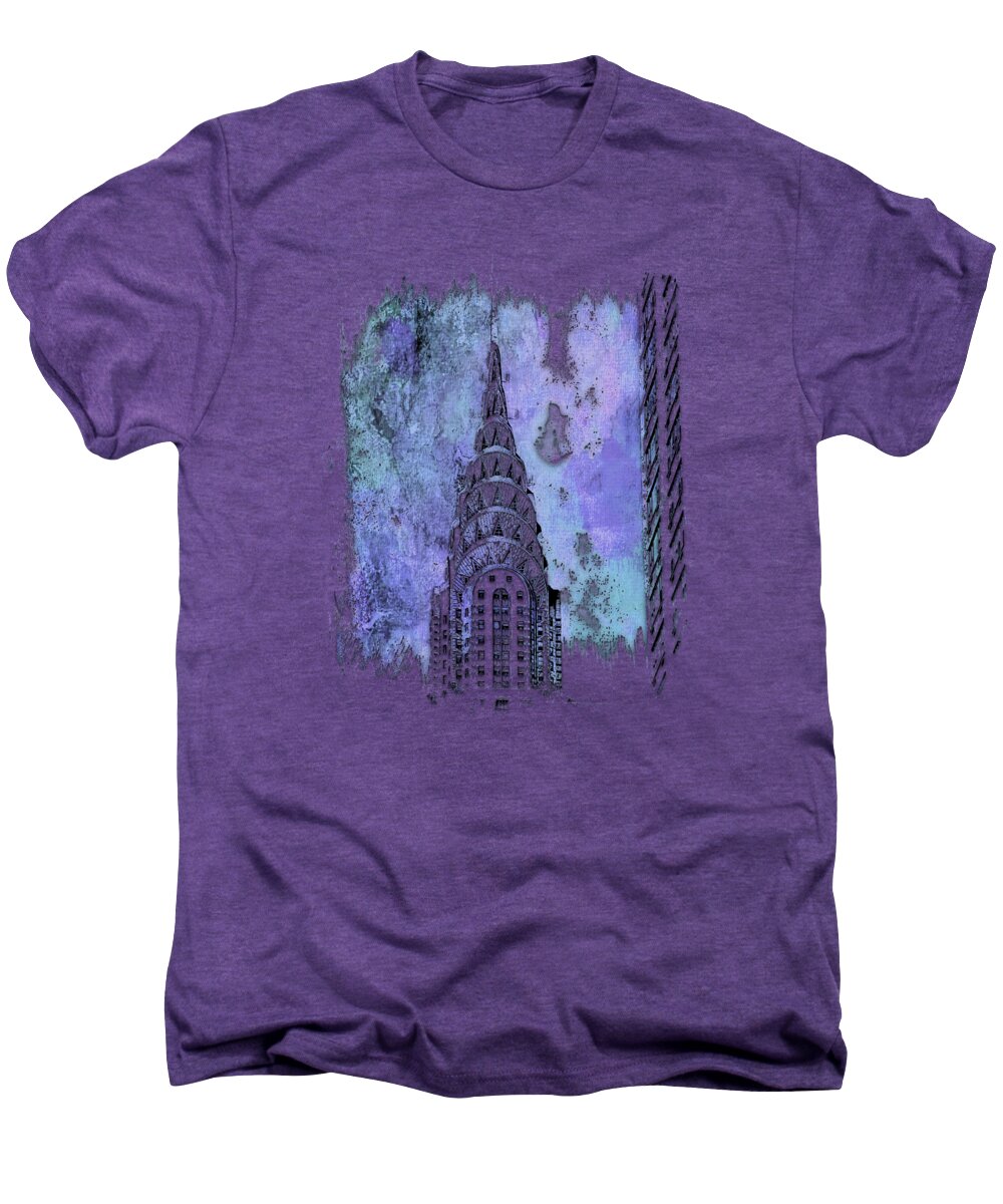 Berry Men's Premium T-Shirt featuring the photograph Chrysler Spire Berry Blues 3 Dimensional by DiDesigns Graphics