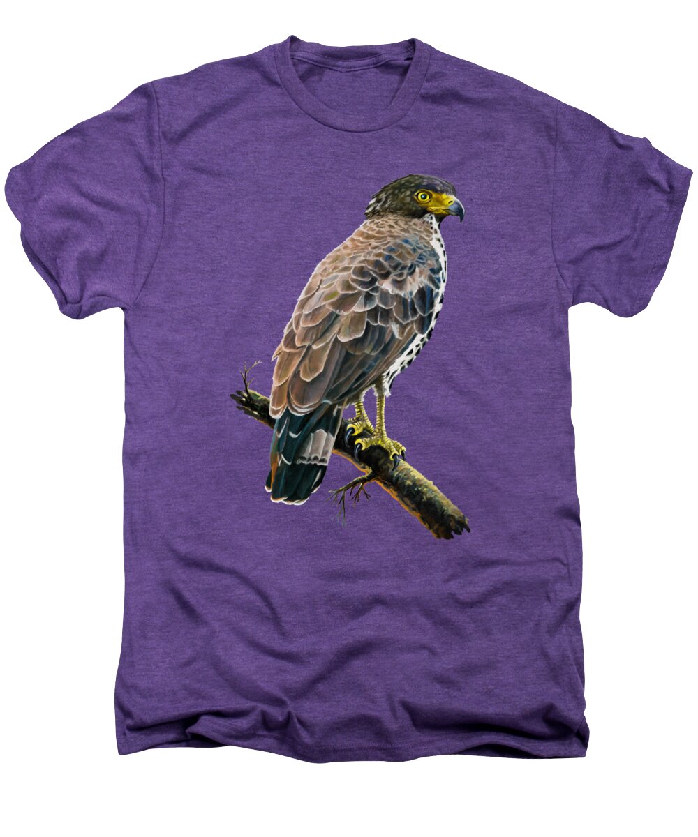 Kenyan Men's Premium T-Shirt featuring the painting Congo Serpent Eagle by Anthony Mwangi