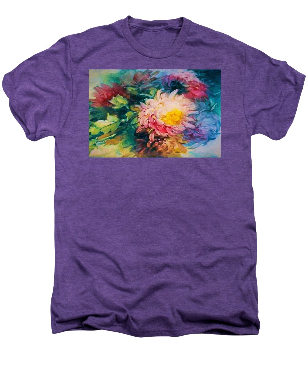 Flowers Men's Premium T-Shirt featuring the digital art Chrysanthemums by Charmaine Zoe