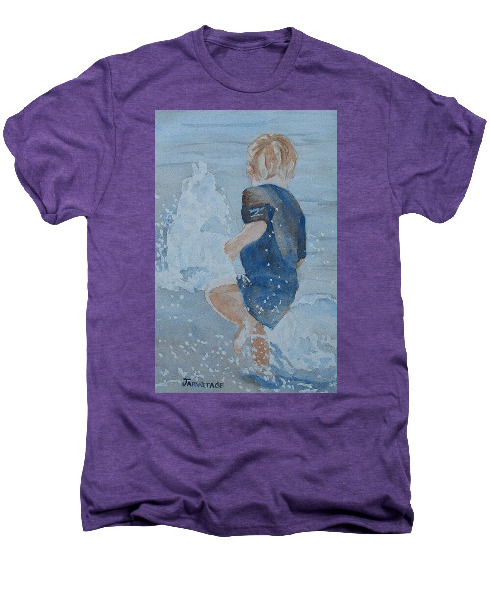 Boy Men's Premium T-Shirt featuring the painting Dances With Fountains by Jenny Armitage