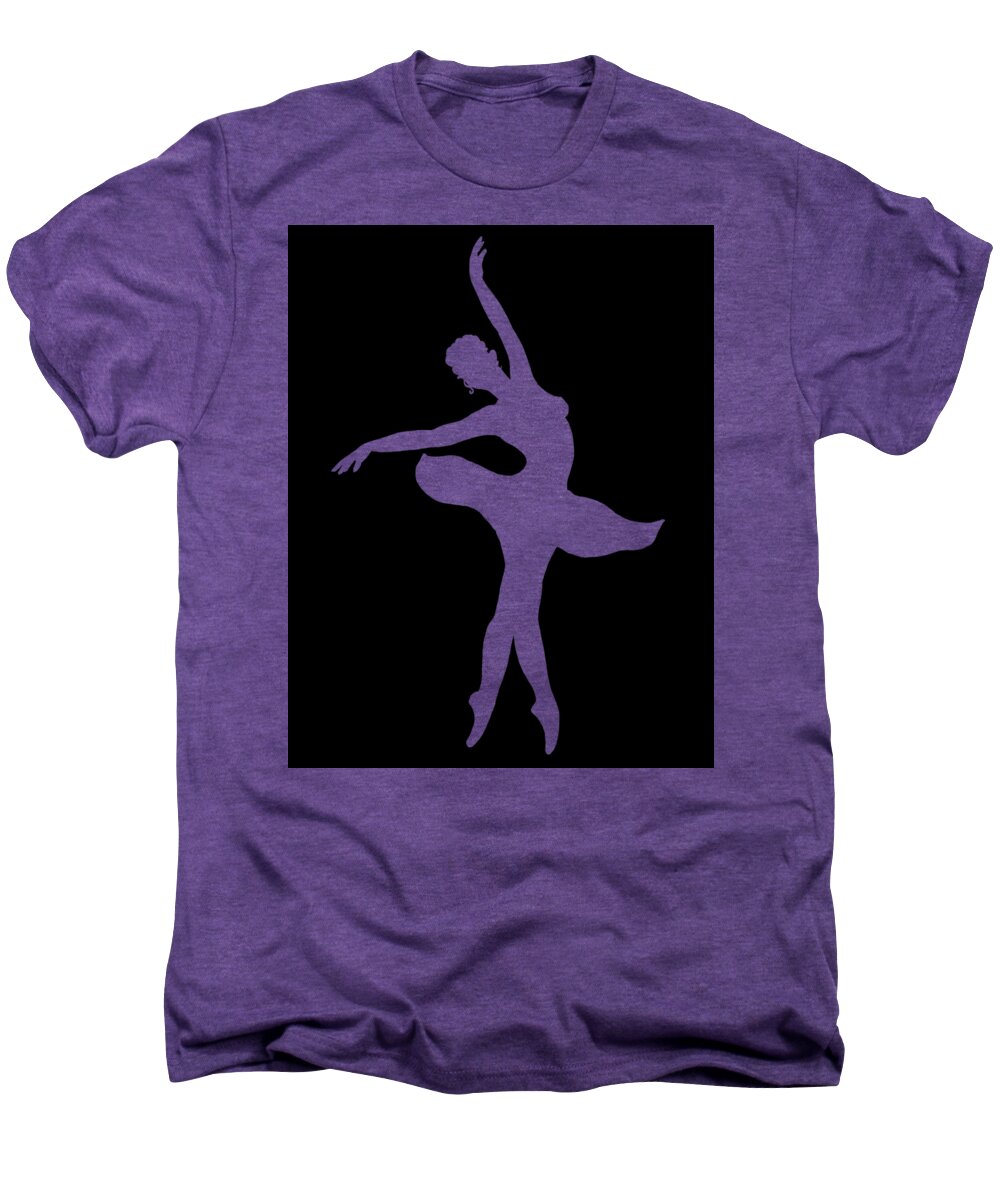 Ballerina Men's Premium T-Shirt featuring the painting Dancing Ballerina White Silhouette by Irina Sztukowski