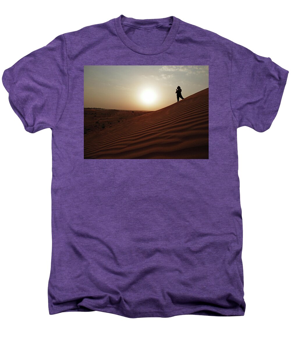 Silhouette Men's Premium T-Shirt featuring the photograph Desert Silhouette by Pema Hou