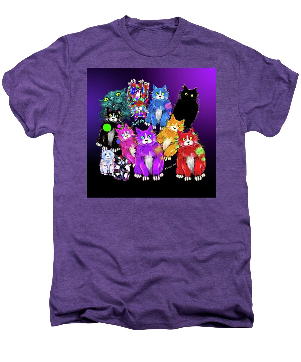 Cat Men's Premium T-Shirt featuring the painting DizzyCats by DC Langer