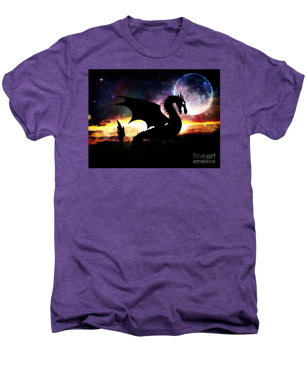 Dragon Silhouette Men's Premium T-Shirt featuring the photograph Dragon Silhouette by Maria Urso