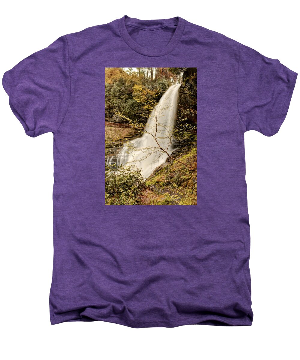 Pennysprints Men's Premium T-Shirt featuring the photograph Dry Falls in North Carolina by Penny Lisowski