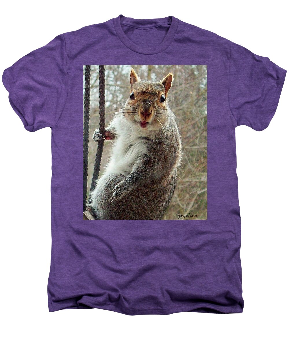 Squirrel Men's Premium T-Shirt featuring the photograph Earl The Squirrel by Robert Orinski