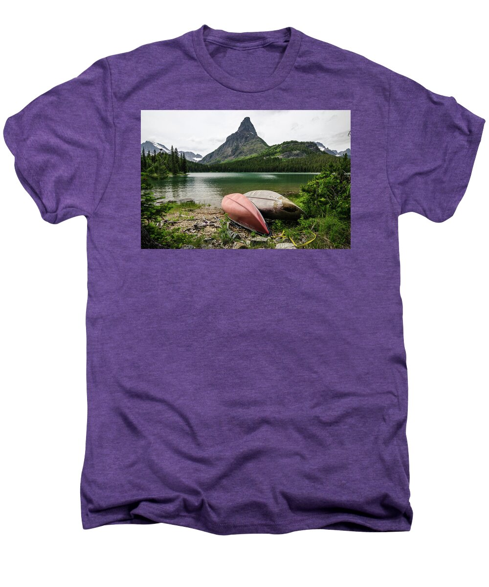 Glacier Men's Premium T-Shirt featuring the photograph Glacier National Park by Margaret Pitcher
