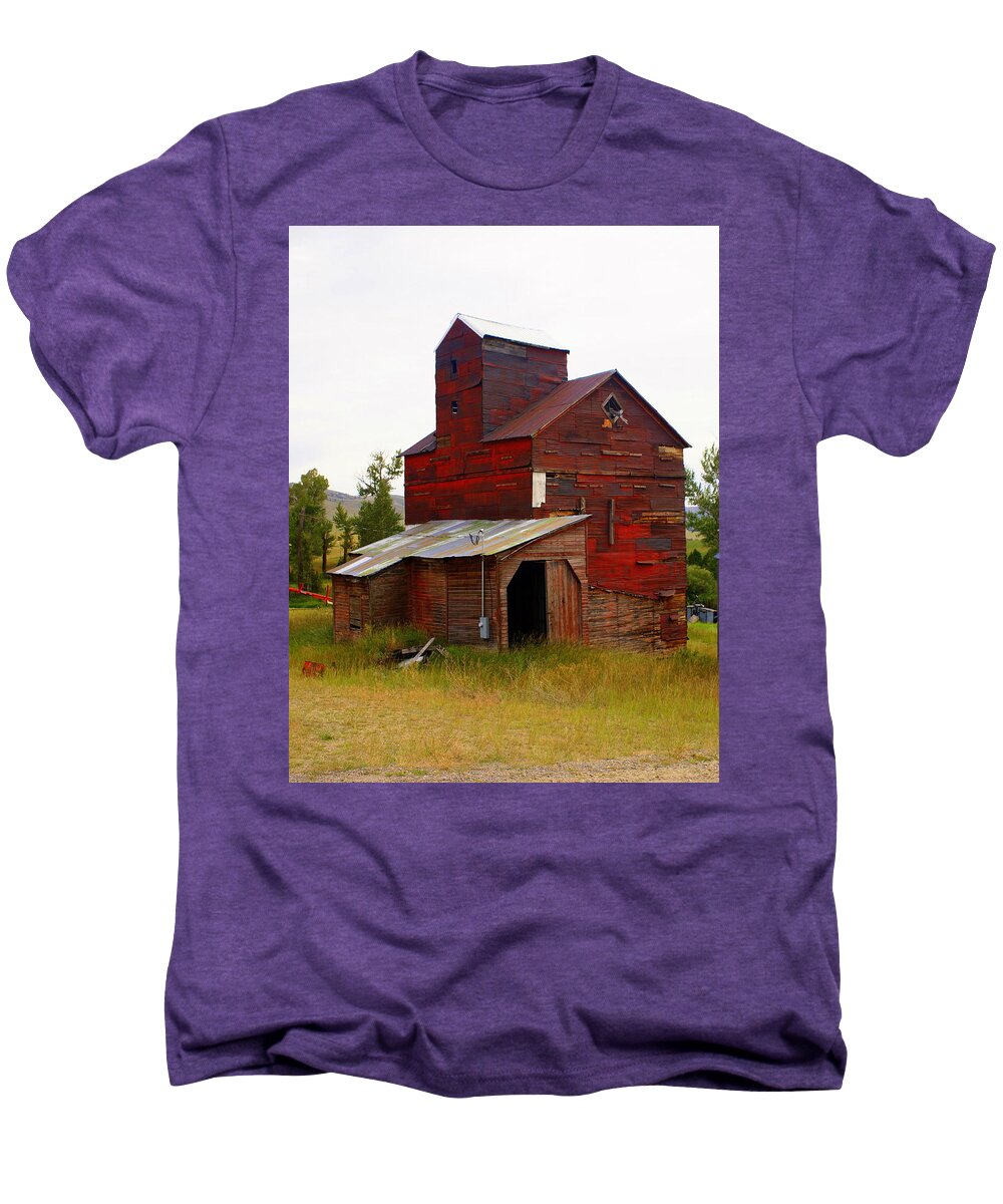 Grane Elevator Men's Premium T-Shirt featuring the photograph Grain Elevator by Marty Koch