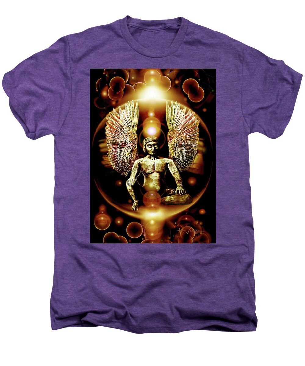 Guardian Men's Premium T-Shirt featuring the painting Guardian Archangel by Hartmut Jager