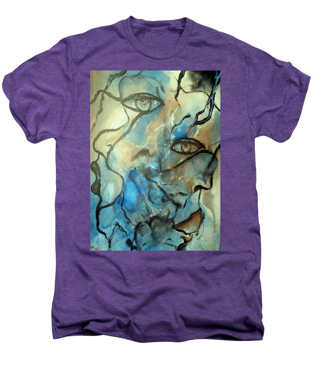 Art African American Men's Premium T-Shirt featuring the painting Inward Vision by Raymond Doward