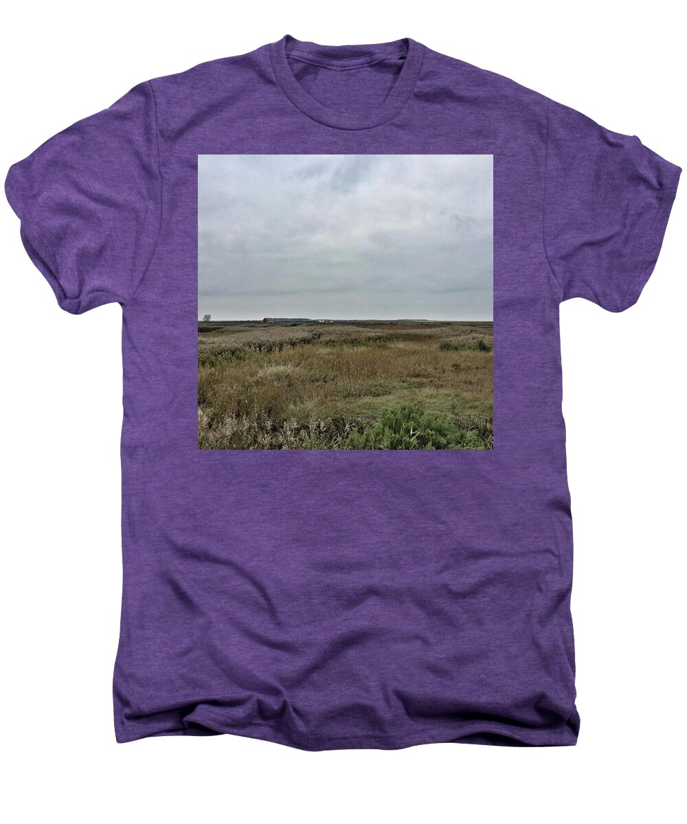 Natureonly Men's Premium T-Shirt featuring the photograph It's A Grey Day In North Norfolk Today by John Edwards