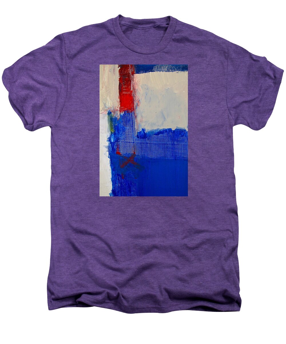 Abstract Paintings Men's Premium T-Shirt featuring the painting Just Meshing Around by Cliff Spohn