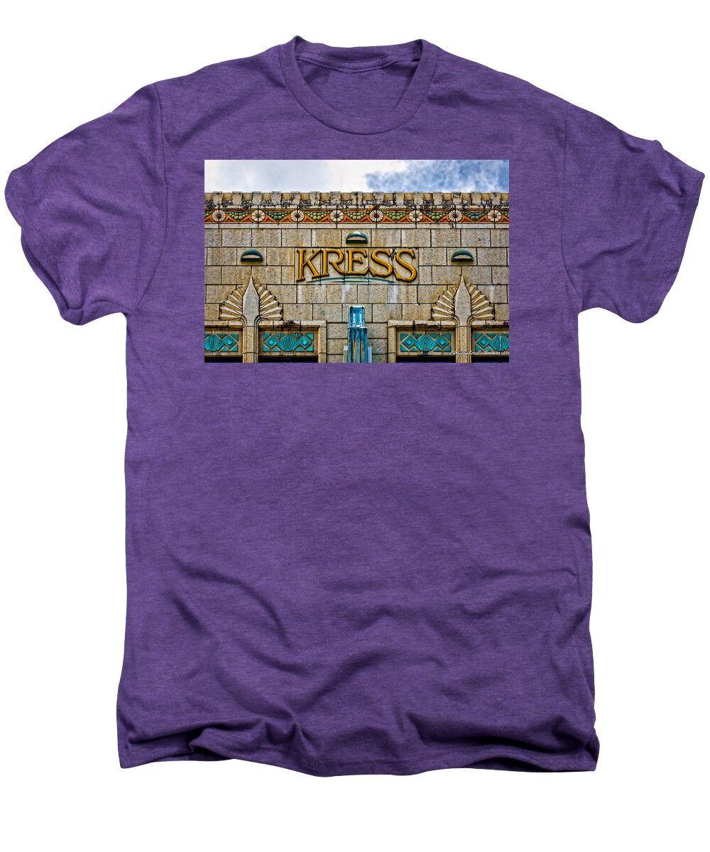 Hilo Men's Premium T-Shirt featuring the photograph Kress Building Detail by Christopher Holmes