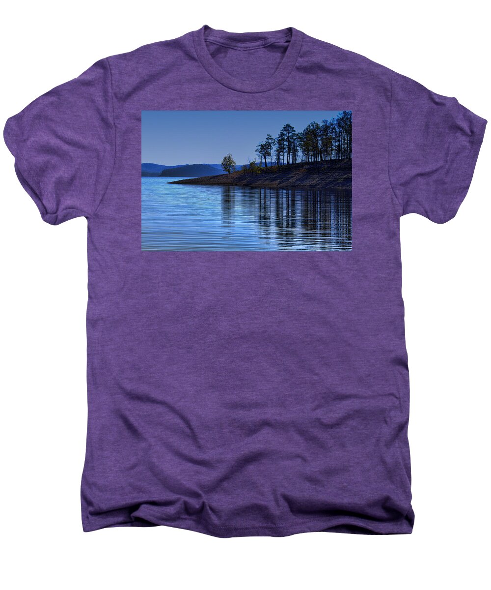 Lakeside Men's Premium T-Shirt featuring the photograph Lakeside-Beavers Bend Oklahoma by Douglas Barnard