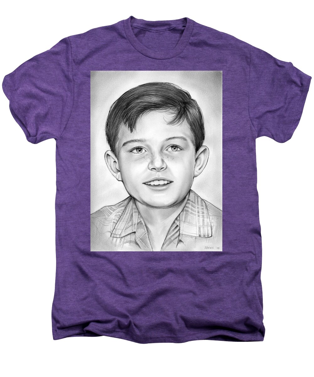 Jerry Mathers Men's Premium T-Shirt featuring the drawing Leave it to Beaver by Greg Joens