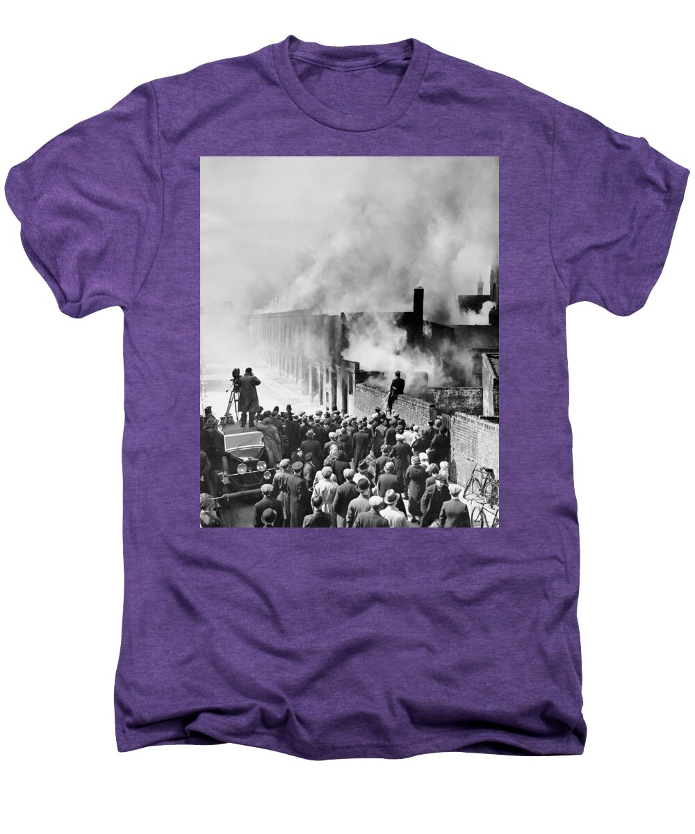 1930s Men's Premium T-Shirt featuring the photograph London Slum Clearance by Underwood Archives