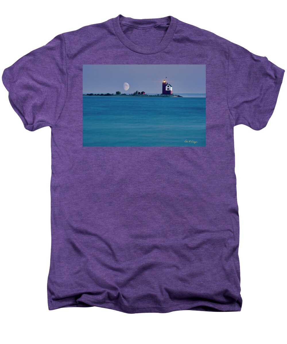 Mackinac Island Men's Premium T-Shirt featuring the photograph Mackinac Moon by Dan McGeorge