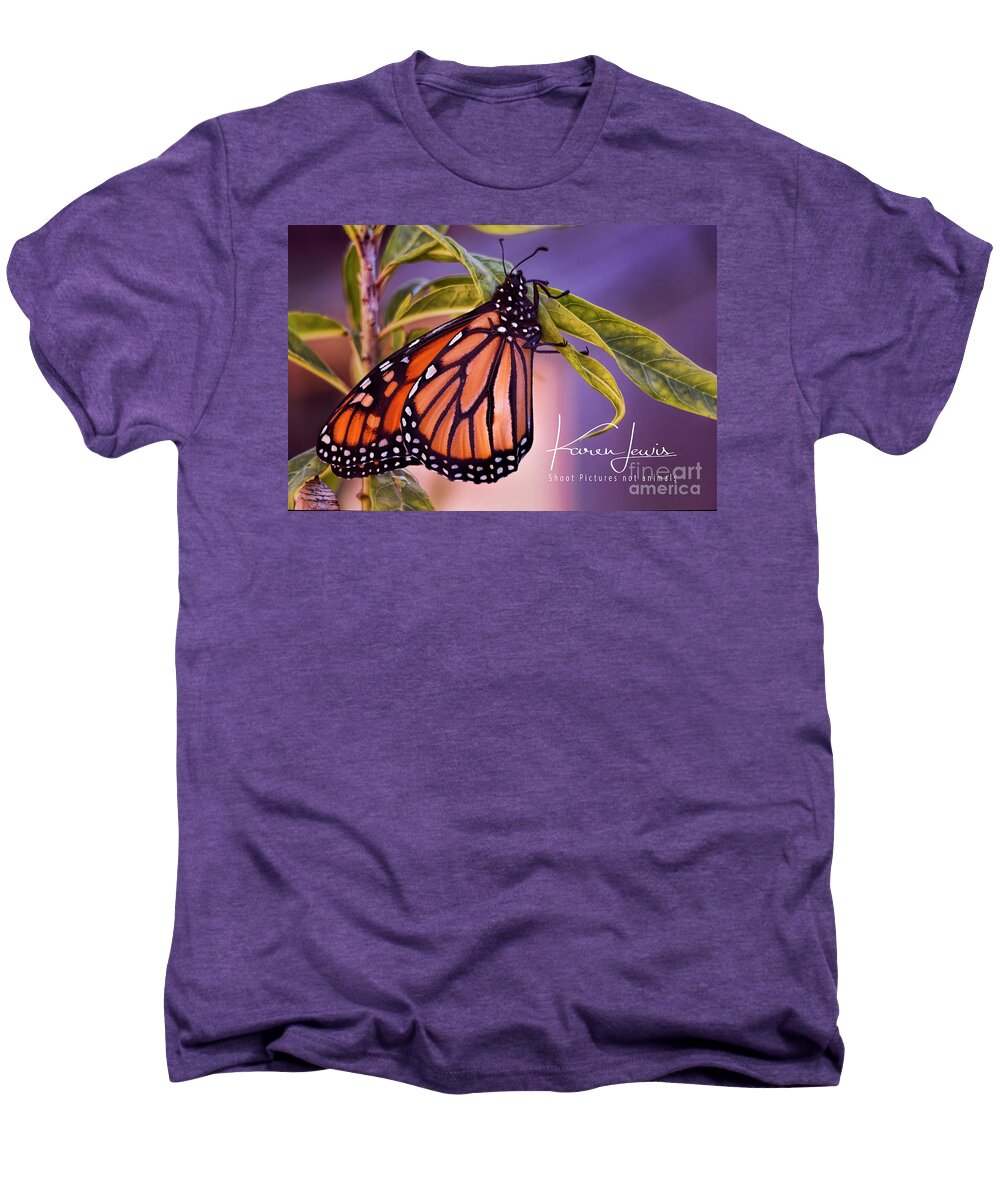 Butterfly Men's Premium T-Shirt featuring the photograph Monarch Beauty by Karen Lewis