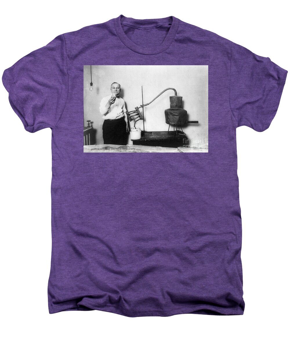 1920s Men's Premium T-Shirt featuring the photograph MOONSHINE DISTILLERY, 1920s by Granger