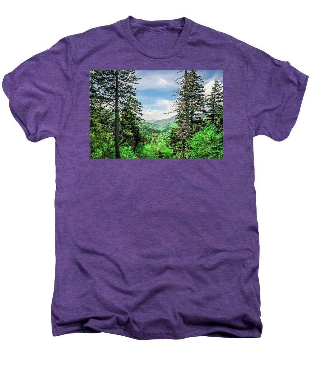 Mountains Men's Premium T-Shirt featuring the photograph Mountain Forest by James L Bartlett