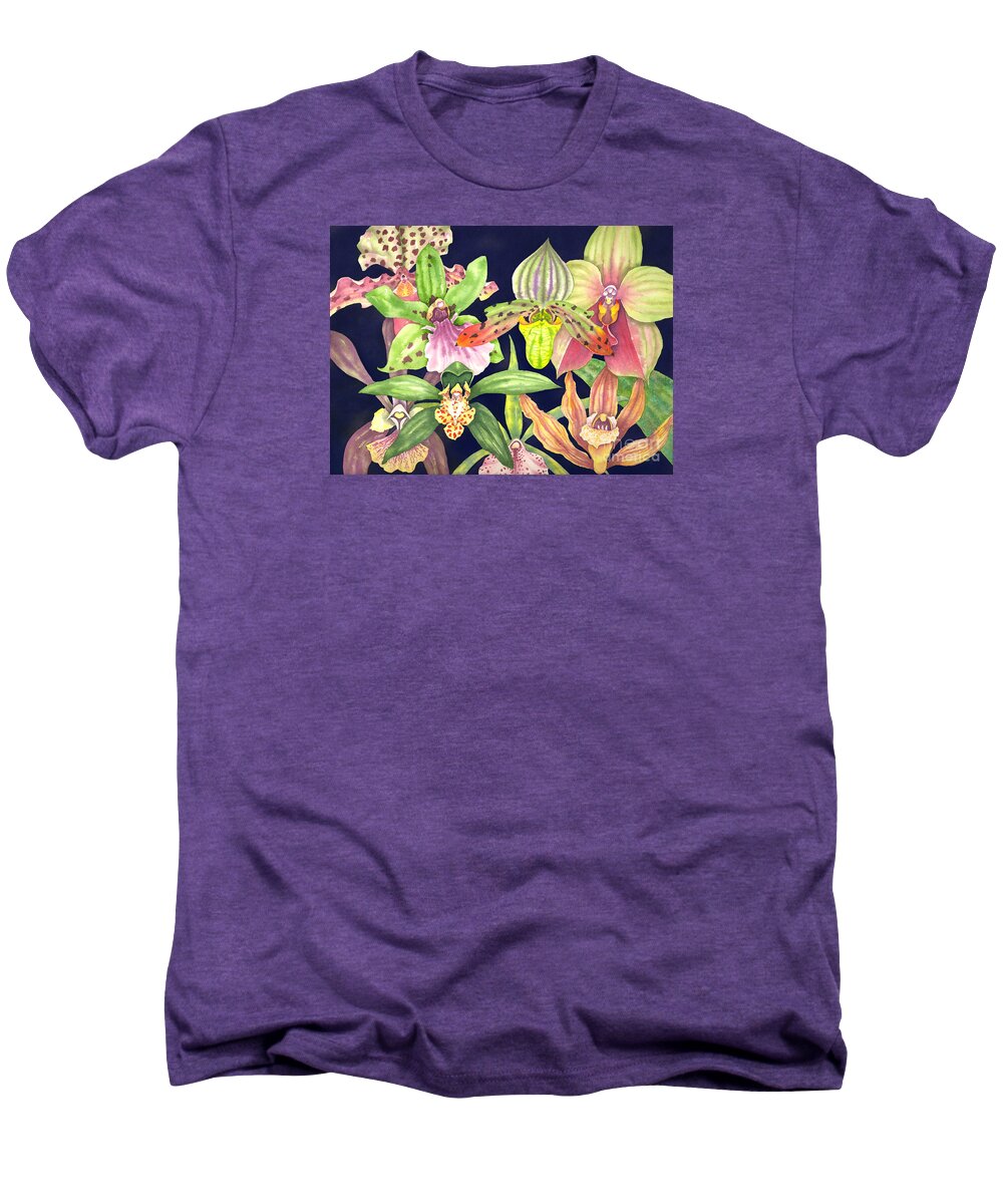 Orchids Men's Premium T-Shirt featuring the painting Orchids by Lucy Arnold