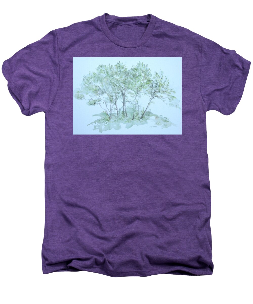 Trees Men's Premium T-Shirt featuring the painting Outer Banks by Leah Tomaino