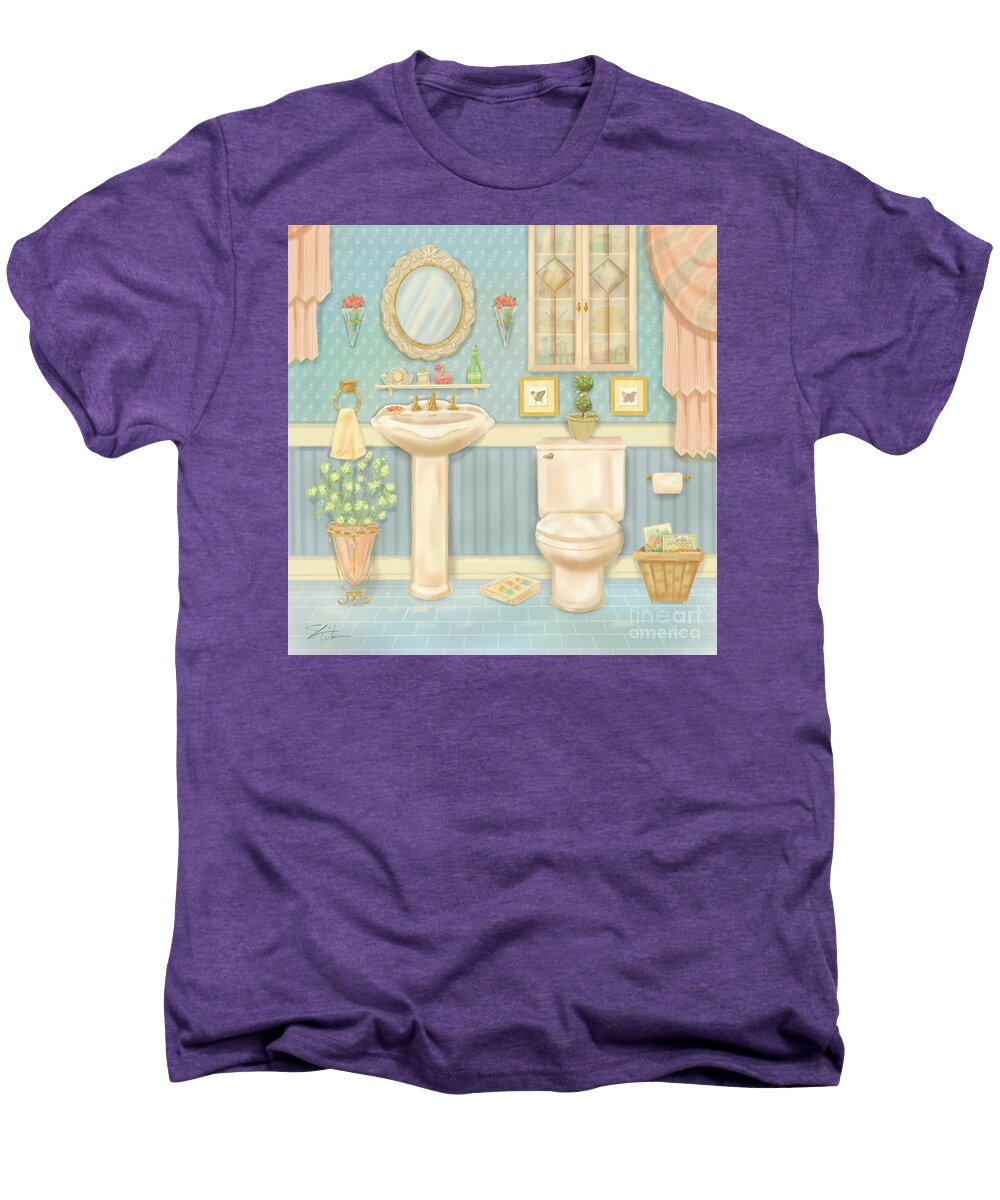 Room Men's Premium T-Shirt featuring the mixed media Pretty Bathrooms IV by Shari Warren