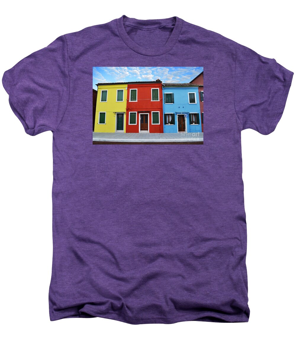 Burano Men's Premium T-Shirt featuring the photograph Primary Colors Too Burano Italy by Rebecca Margraf