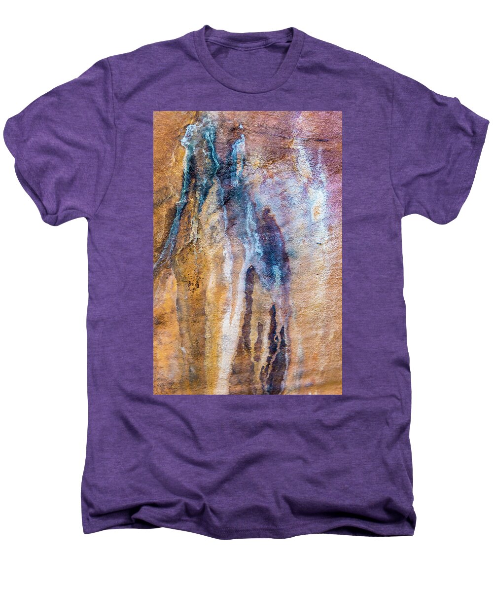 Abstract Men's Premium T-Shirt featuring the photograph Runoff abstract, Bhimbetka, 2016 by Hitendra SINKAR