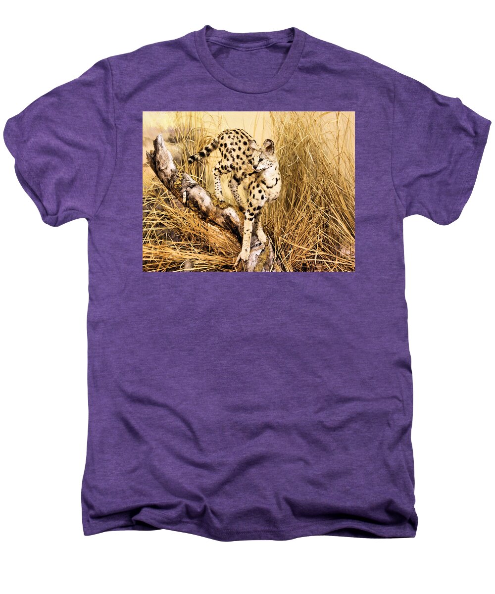 Serval Men's Premium T-Shirt featuring the photograph Serval by Kristin Elmquist