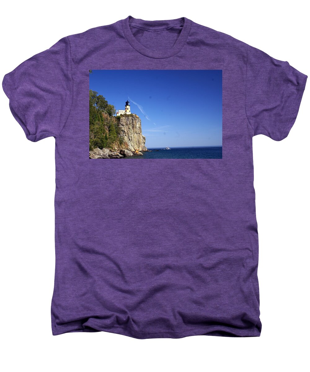 Split Rock Lighthouse Men's Premium T-Shirt featuring the photograph Split Rock 1 by Marty Koch