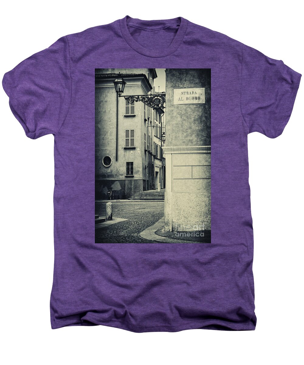 Ancient Men's Premium T-Shirt featuring the photograph Strada al Duomo - The road to the Duomo by Silvia Ganora