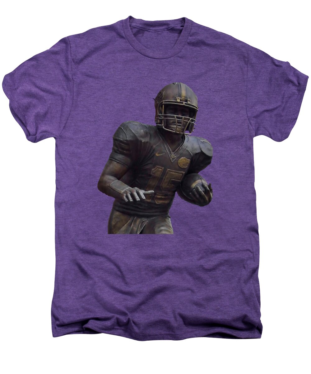 Tebow Men's Premium T-Shirt featuring the photograph Tebow Transparent For Customization by D Hackett