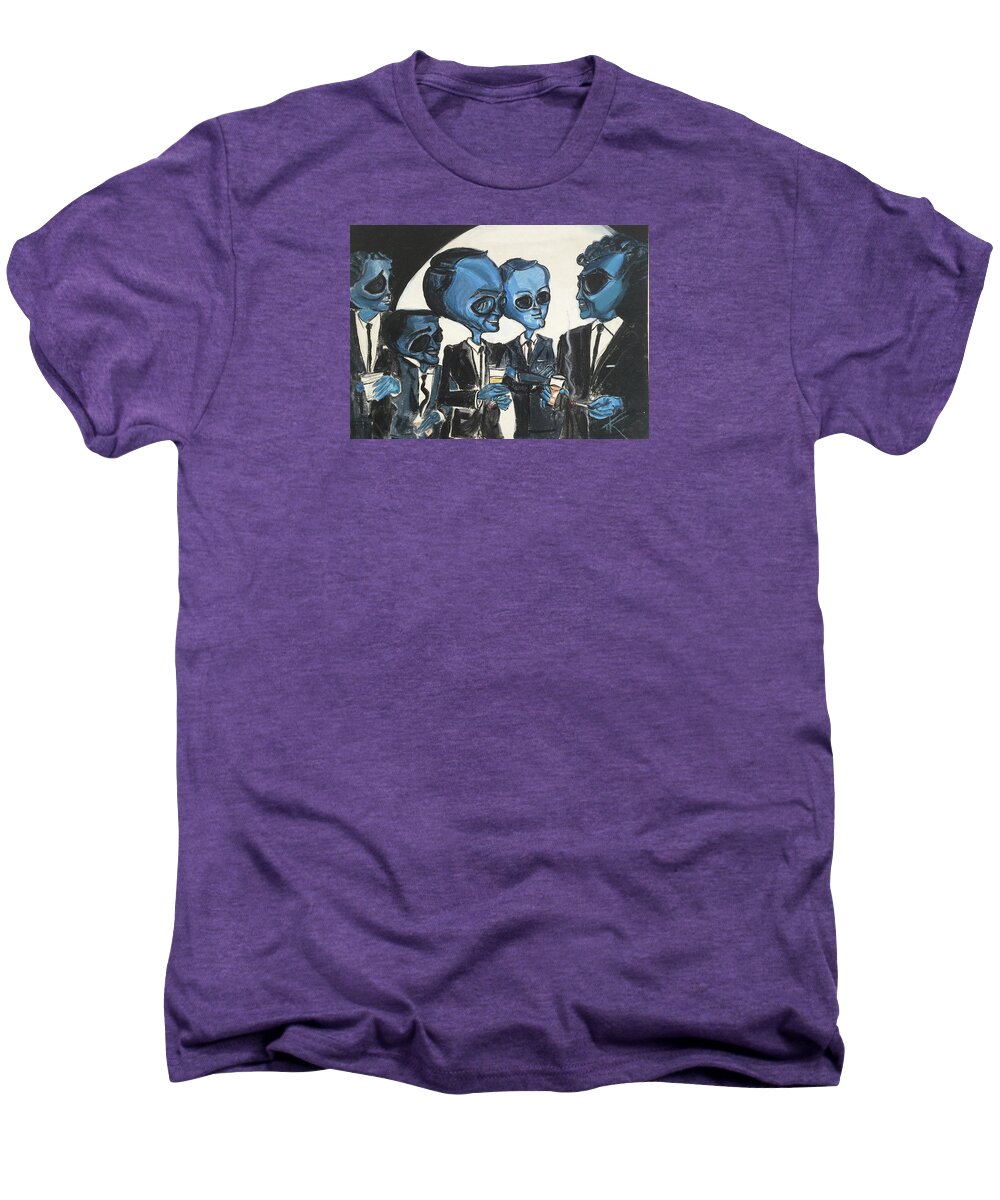 Rat Pack Men's Premium T-Shirt featuring the painting The Alien Rat Pack by Similar Alien