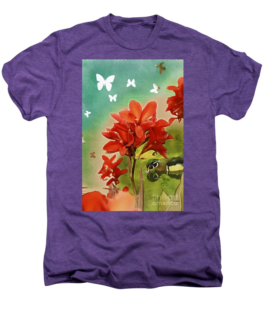 Claudia's Art Dream Men's Premium T-Shirt featuring the painting The Beauty Of Nature by Claudia Ellis
