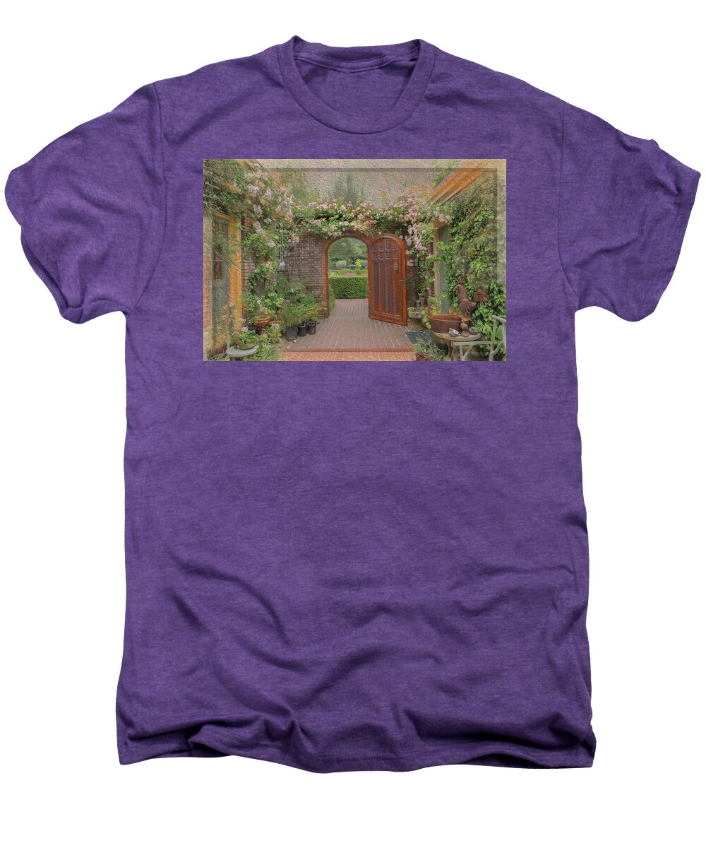 Filoli Men's Premium T-Shirt featuring the photograph The Garden door by Patricia Dennis