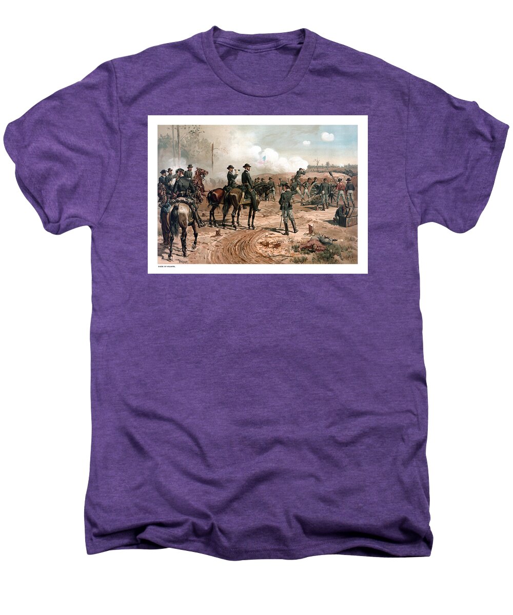 General Sherman Men's Premium T-Shirt featuring the painting The Siege of Atlanta by War Is Hell Store