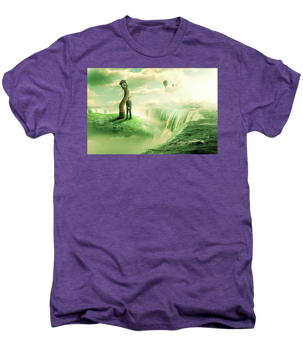 River Men's Premium T-Shirt featuring the digital art The Time Keeper by Nathan Wright