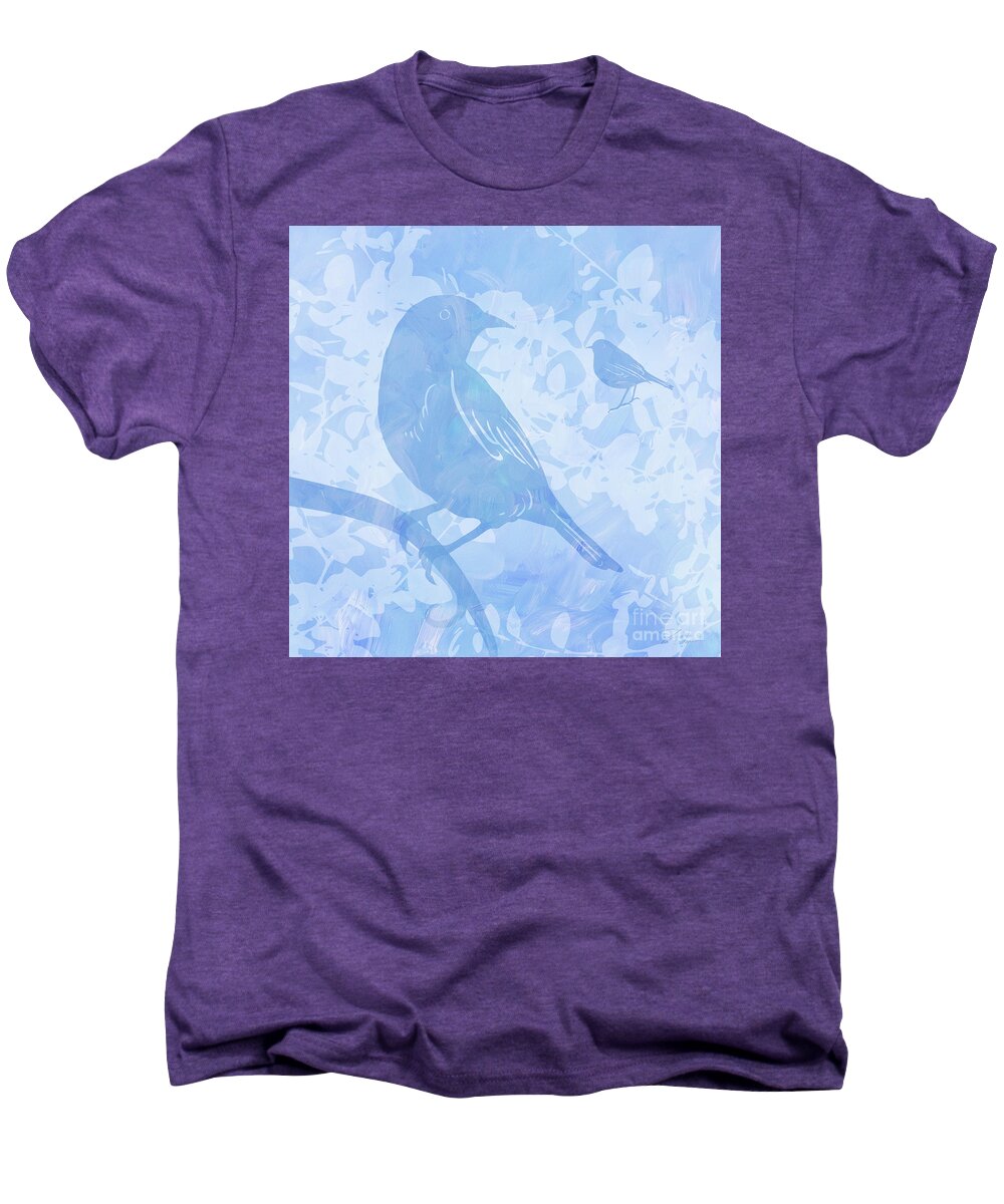 Birds Men's Premium T-Shirt featuring the mixed media Tree Birds I by Shari Warren