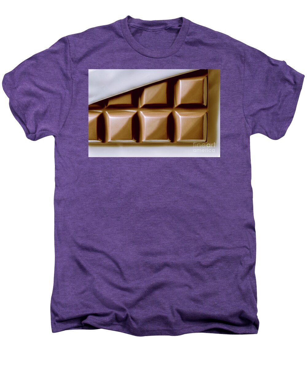Macro Men's Premium T-Shirt featuring the photograph Vintage chocolate block macro by Jorgo Photography