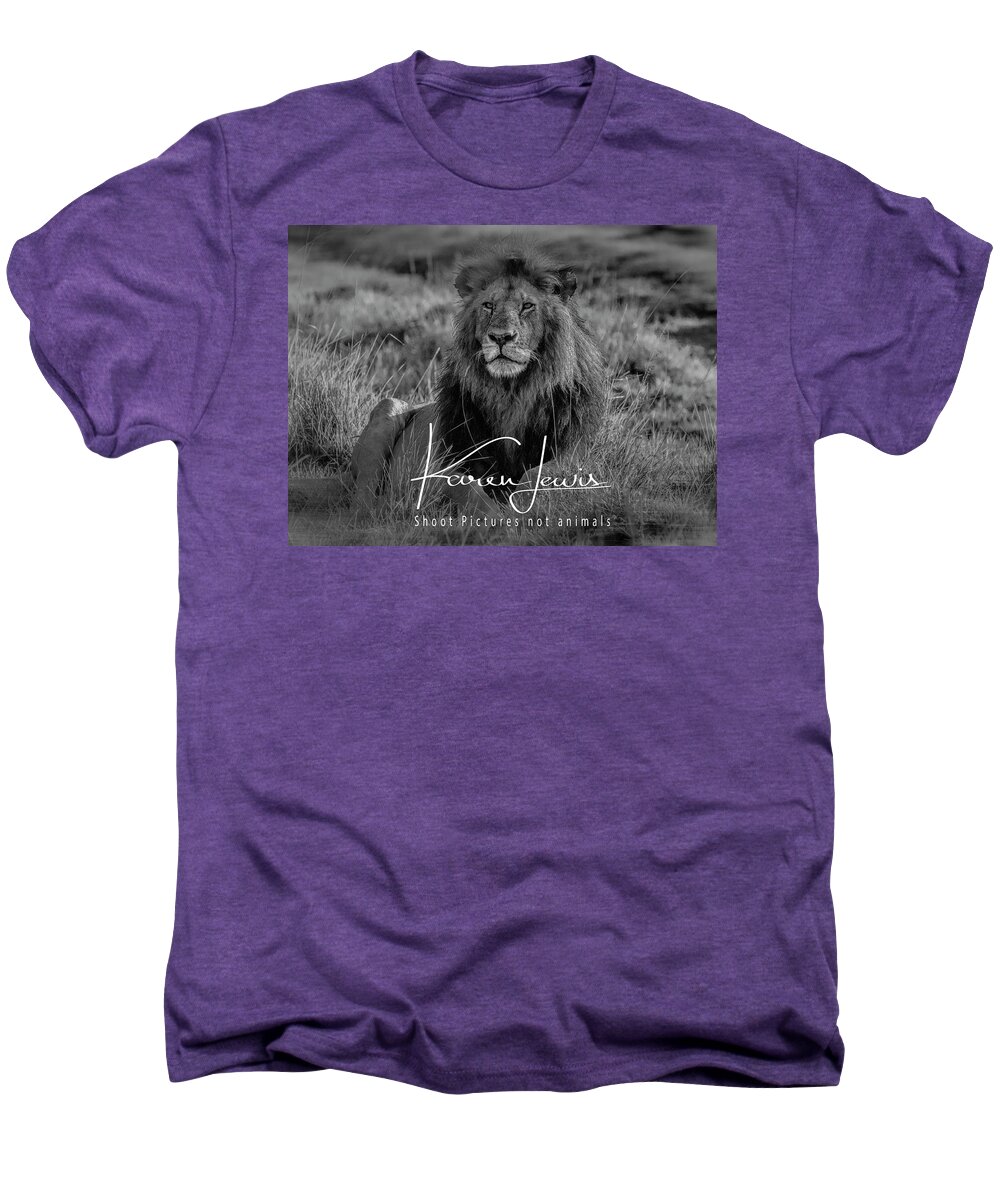 Masai Mara Men's Premium T-Shirt featuring the photograph Watching and Waiting by Karen Lewis