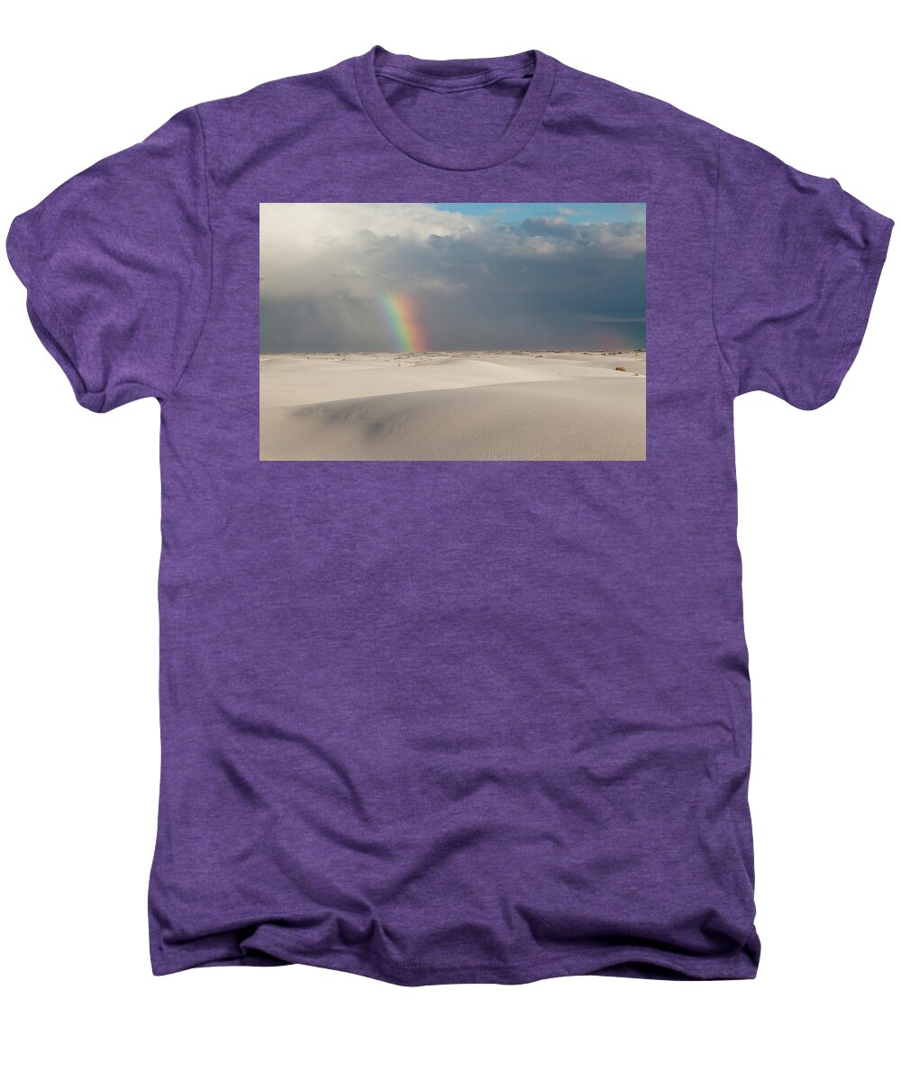 New Mexico Men's Premium T-Shirt featuring the photograph White Sands Rainbow by Alan Vance Ley