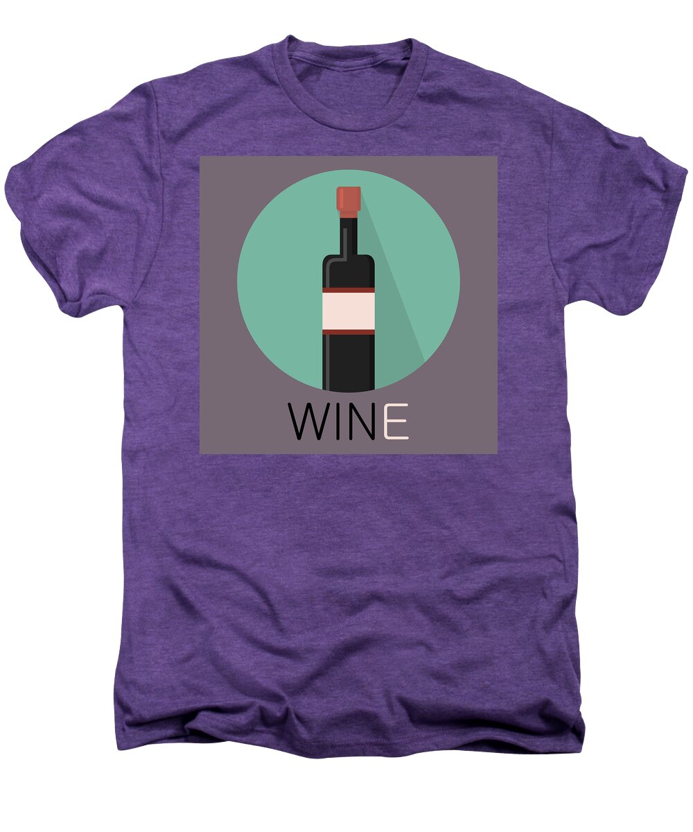 Wine Men's Premium T-Shirt featuring the painting Wine Poster Print - Win And Wine by Beautify My Walls