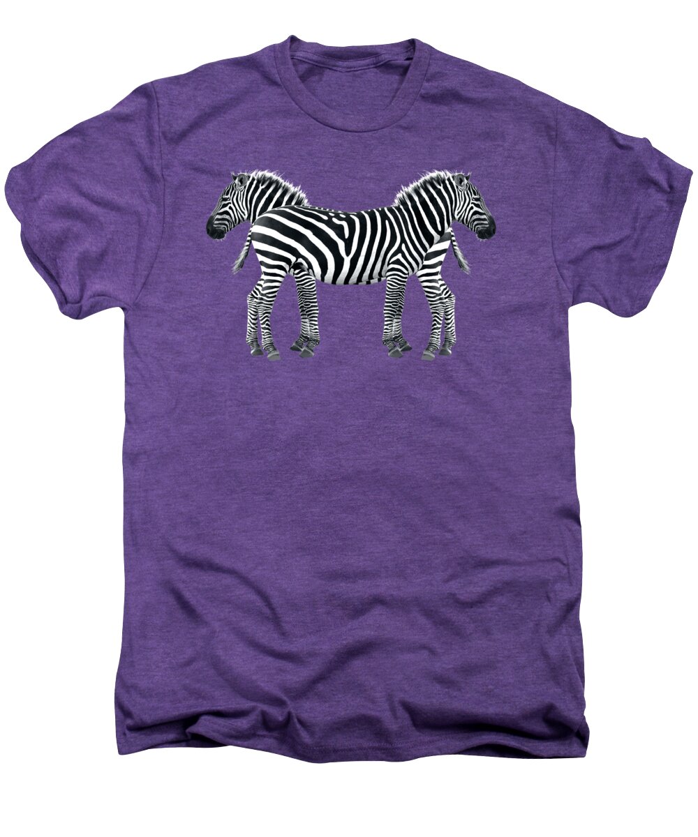Africa Men's Premium T-Shirt featuring the photograph Zebra Pair On Black by Gill Billington